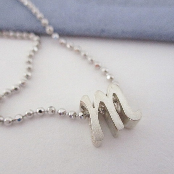 ALEX WOO - Sterling Silver Letter M Necklace - Picture 2 of 4